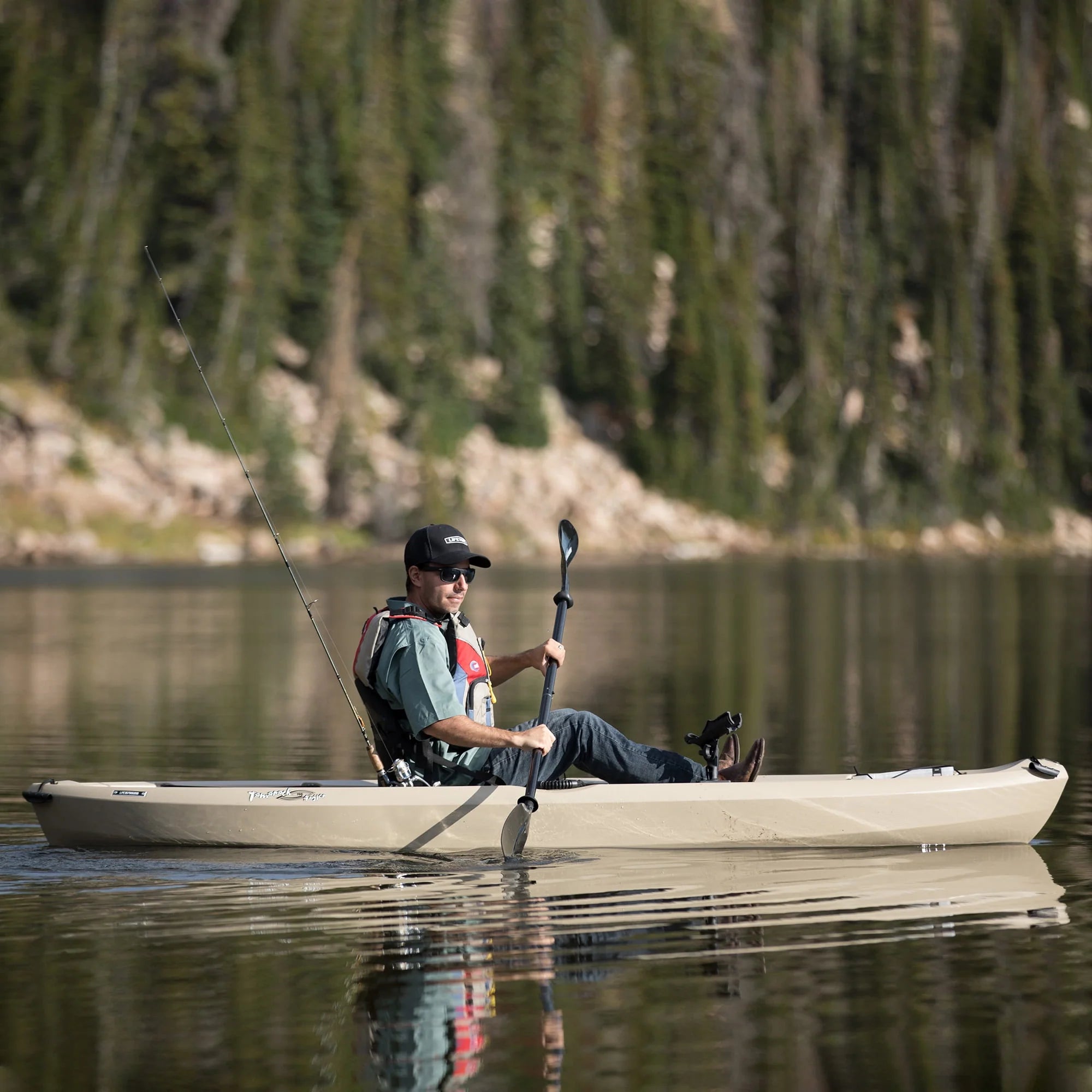 Lifetime Tamarack Angler 10 ft Sit-on-Top Fishing Kayak, Tan Y36375