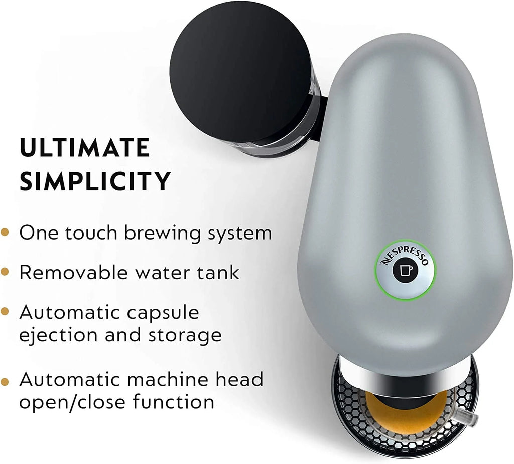 Breville Nespresso VertuoPlus Deluxe Coffee and Espresso Maker, Silver B5325