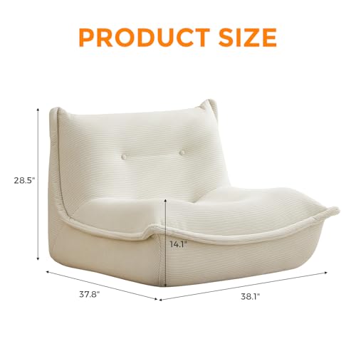 Giant Bean Bag Chair Sofa with Memory Foam for Adults and Kids, Caramel X927258