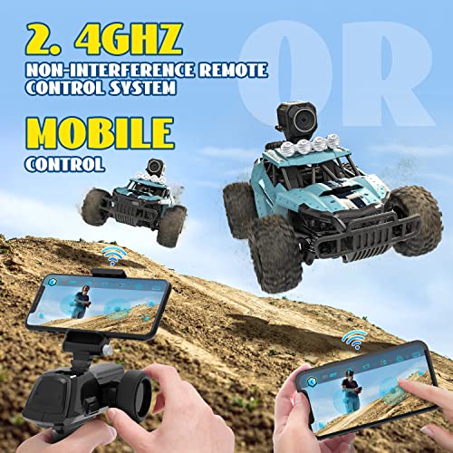 DEERC DE65 Remote Control Car with 1080P HD Camera, 1:16 Scale RC Monster Truck P9812