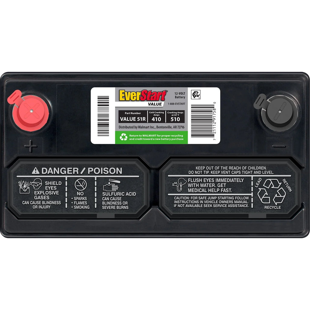 EverStart Value Lead Acid Automotive Battery Group Size 51R 12 Volt Z113578