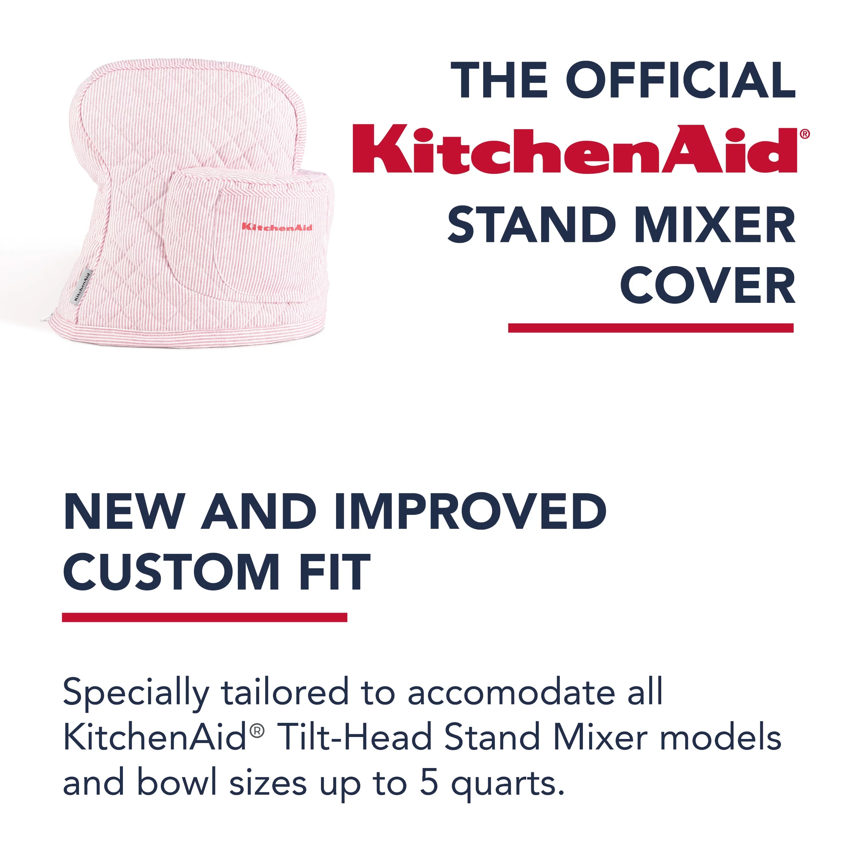 KITCHENAID Tilt-Head Stand Mixer Cover, Quilted Cotton, Hibiscus Pink T11453