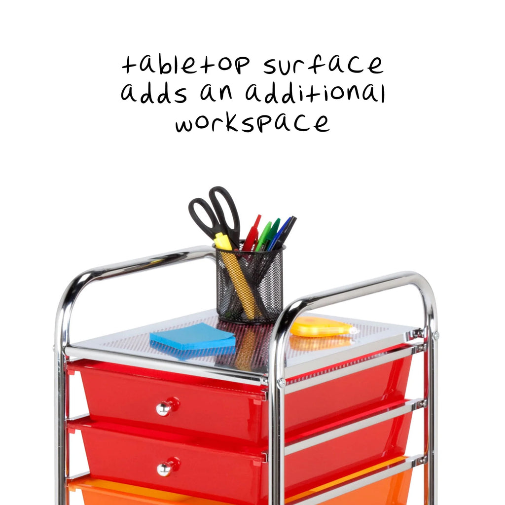 Honey-Can-Do 10-Drawer Rolling Cart, Rainbow N1365