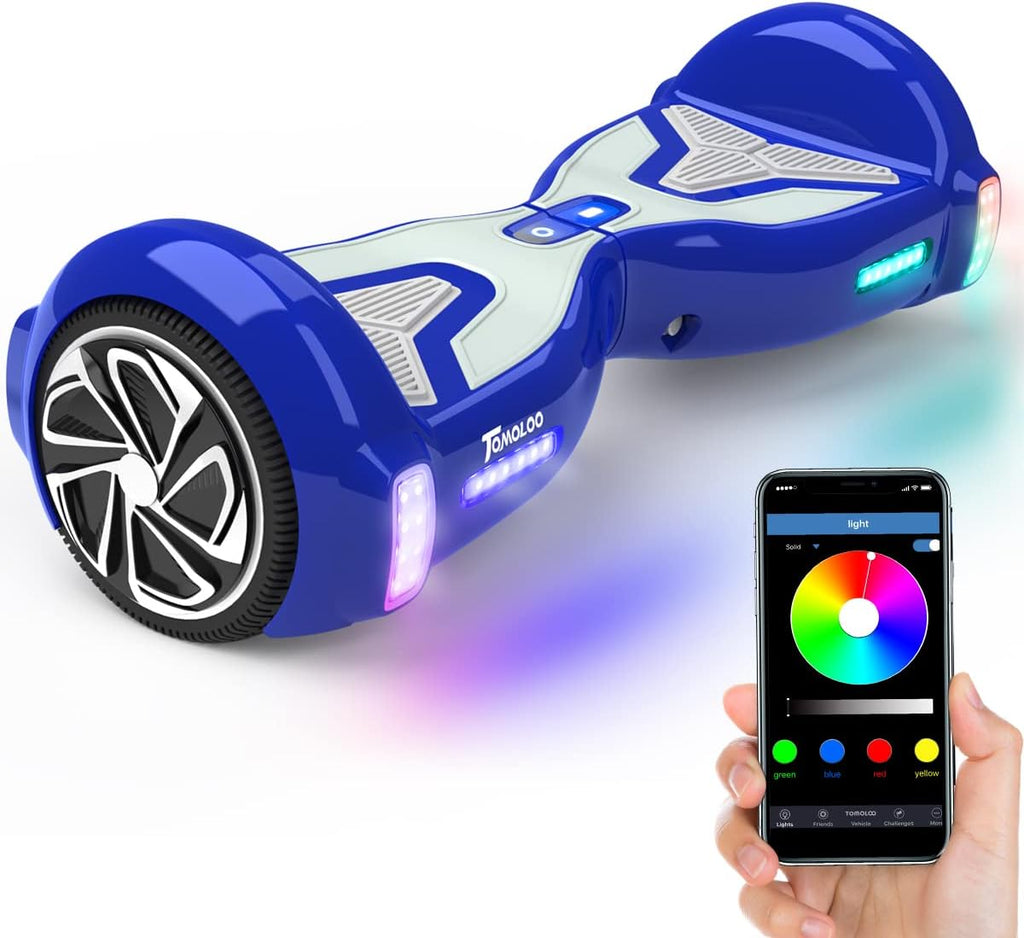 TOMOLOO Hoverboard 6.5" Self-Balancing Scooter with Bluetooth Speaker and LED Lights U8780