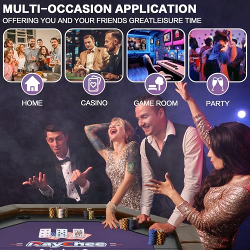 Foldable 50" Octagon Poker Table with Cup Holders L79369