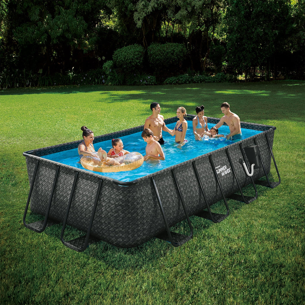 Summer Waves 16ft Elite Frame Outdoor Rectangular Pool L2355