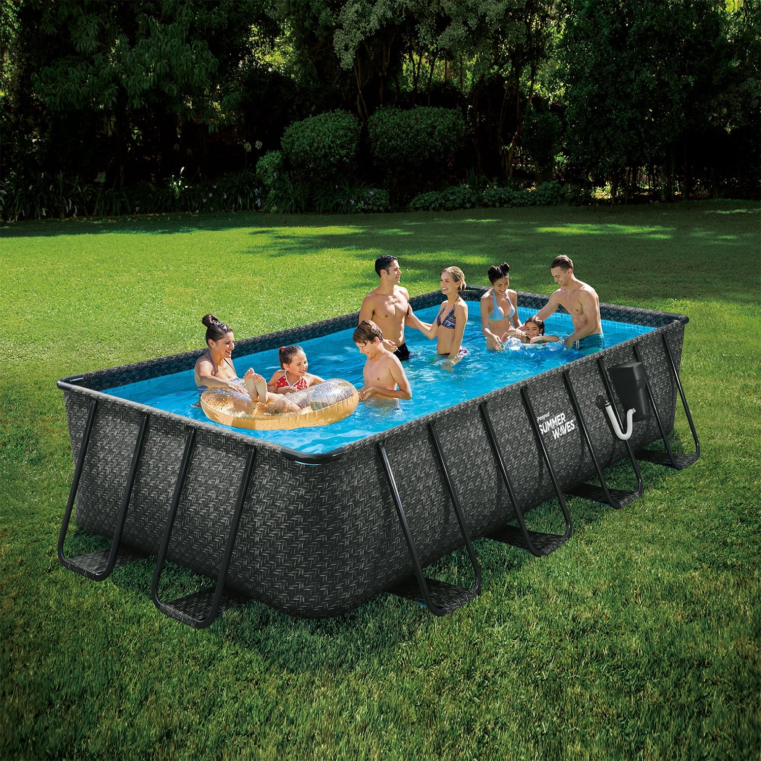 Summer Waves 16ft Elite Frame Outdoor Rectangular Pool L2355