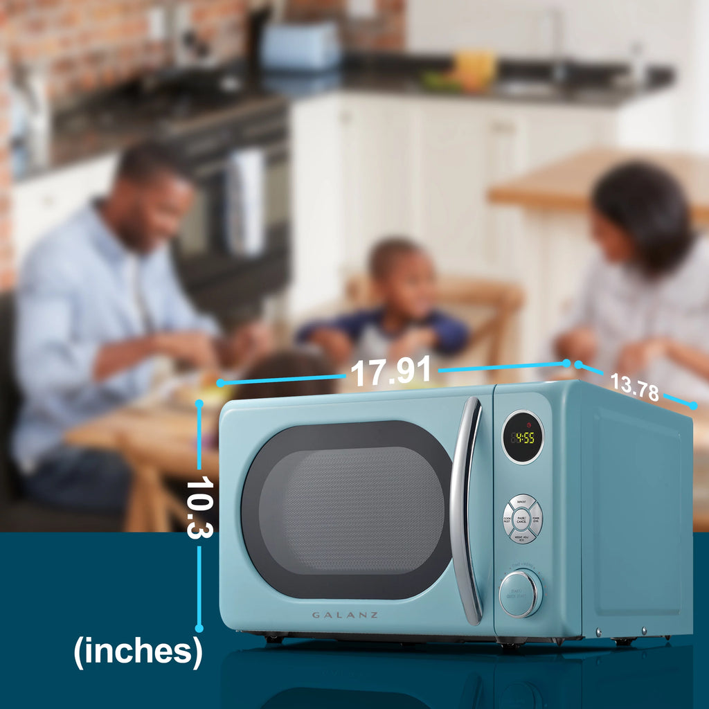 Galanz 0.7 Cu ft Retro Countertop Microwave Oven, 700W, Blue L502