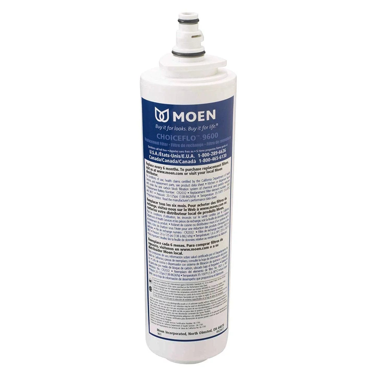 Moen Choiceflo 9600 Replacement Filter For Chateau With Choiceflo, Sip, And Aquasuite Series 9600/9602/9500/9502