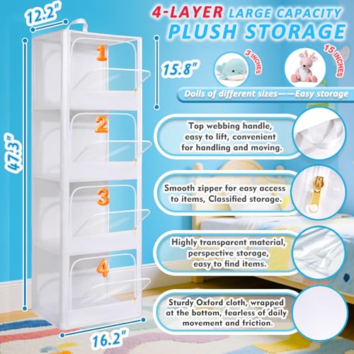 Transparent Stuffed Animal Storage Toy Box for Kids Room C80974