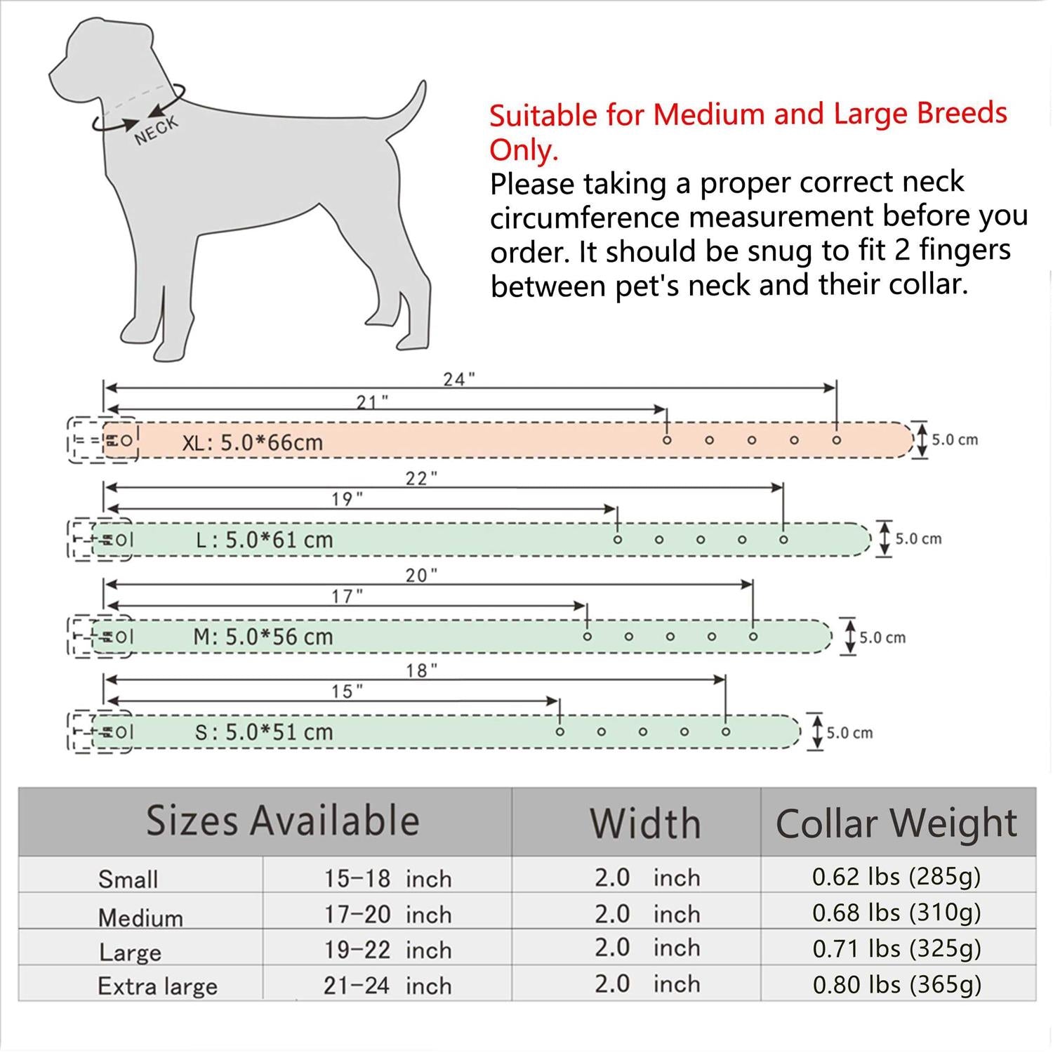 Berry Pet Sharp Spiked Studded Dog Collar 2 Inch Leather for Medium & Large Dogs U4154