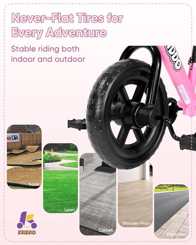 KRIDDO 2-in-1 Kids Tricycle and Toddler Balance Bike, Black U656