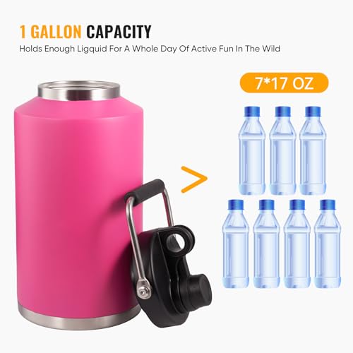 Kerilyn Insulated Gallon Jug 128oz Stainless Steel Double Vacuum Water Bottle M8713