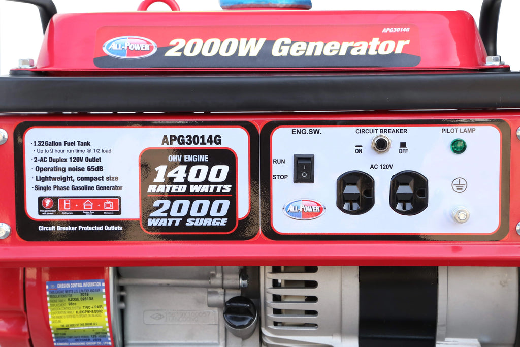 All Power APG3014G 2000W Portable Gas Generator Y228654