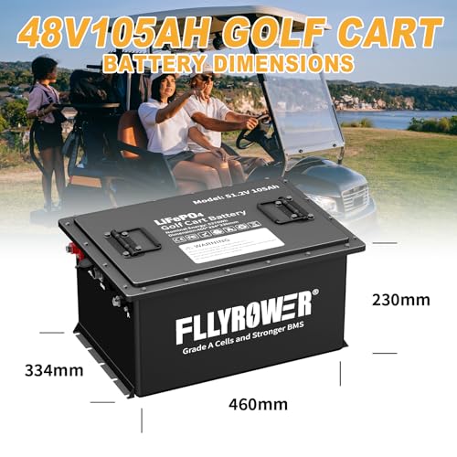 FLLYROWER 12V 100Ah LiFePO4 Battery with BMS for Marine RV Solar I833