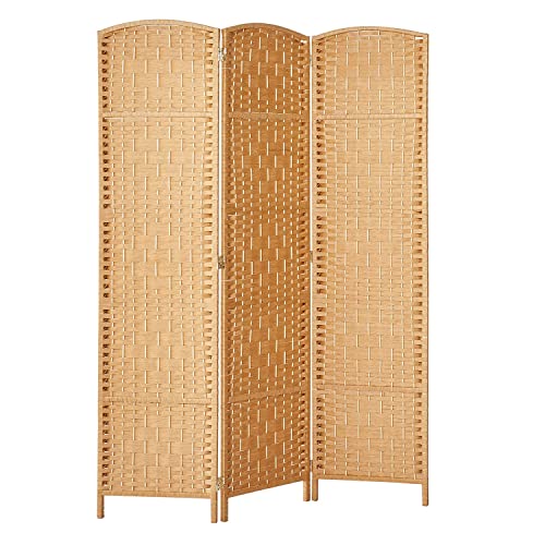 Rose Home Fashion 6 ft Tall Room Divider 4 Panel Folding Privacy Screen, Dark Coffee C8634