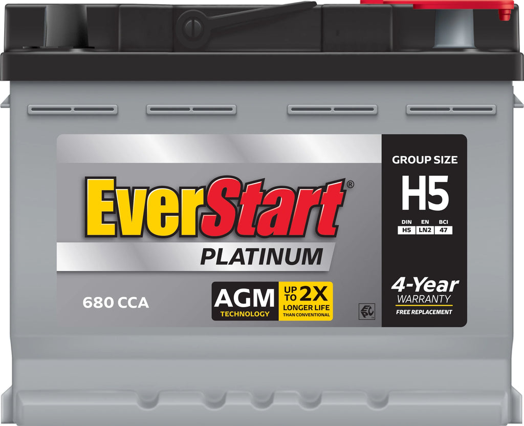 EverStart Platinum AGM Automotive Battery, Group Size H5 / LN2 / 47, 680 CCA F883
