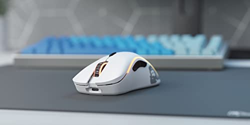 Glorious Gaming Model D 2 Wireless Ergonomic Mouse, 66g, White V612