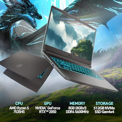 MSI Thin A15 15.6” 144Hz FHD Gaming Laptop, Ryzen 7, RTX 4050, 16GB DDR5, 512GB SSD, Windows 11 H144135