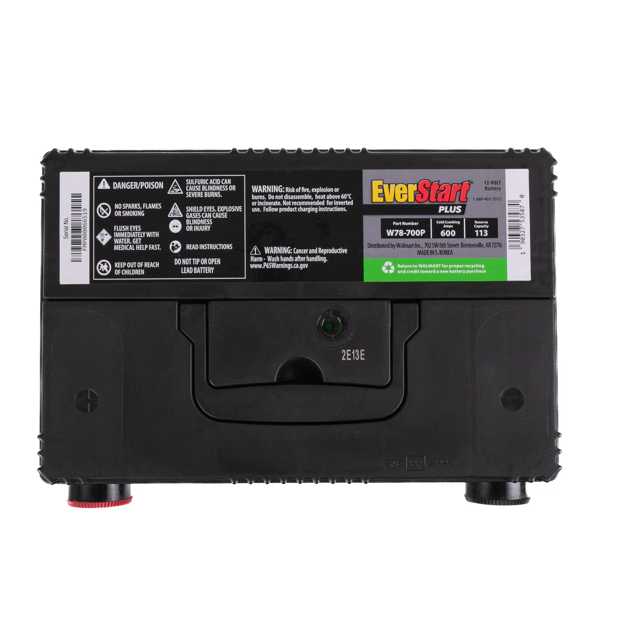 EverStart Plus Lead Acid Group 78 Automotive Battery 12V 600 CCA D143