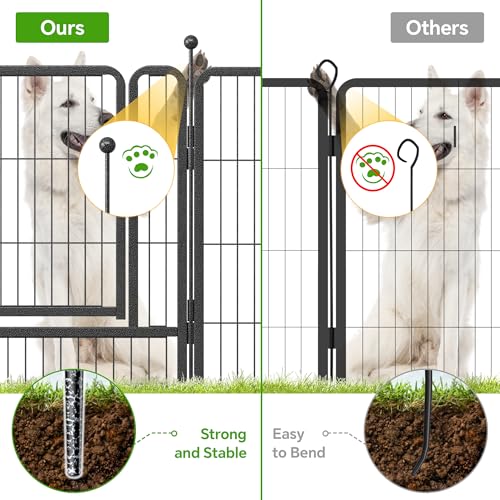Mr Ironstone Dog Playpen 40" Height 8 Panels Portable Foldable Indoor Outdoor Pet Fence D44635