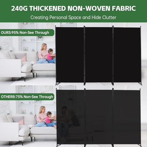 Room Divider Folding Privacy Screens, 3 Panel Portable Partition Q514484