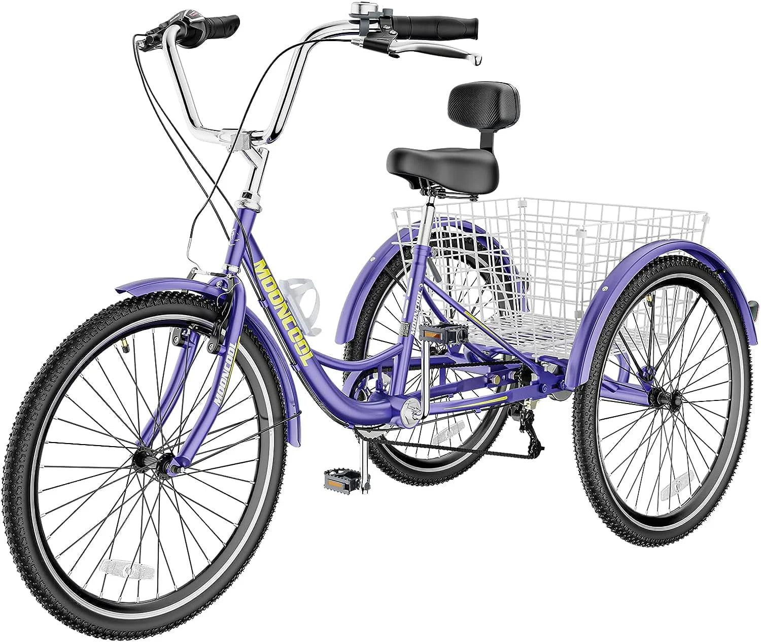FICISOG 26 Adult Tricycle, 3 Wheel 7 Speed, 450lbs Capacity with Basket X547