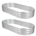2Pack Raised Garden Bed 6×3×1FT,Galvanized Planter Box Oval Large Matel Steel Backyard Beds Outdoor for Vegetables,Flowers,Herbs,Plant