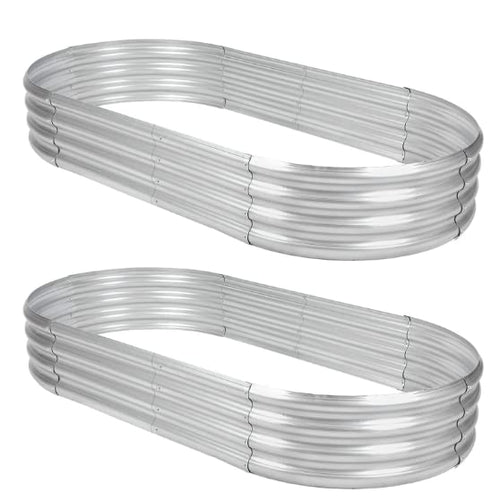 2Pack Raised Garden Bed 6×3×1FT,Galvanized Planter Box Oval Large Matel Steel Backyard Beds Outdoor for Vegetables,Flowers,Herbs,Plant