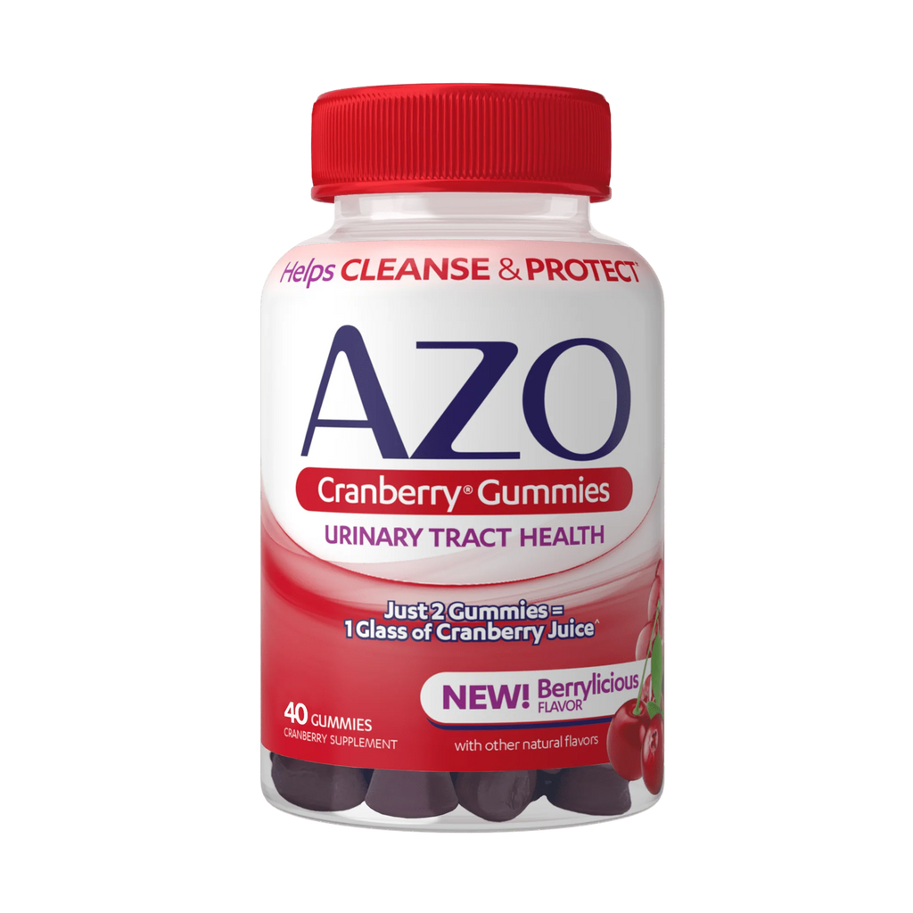 AZO Cranberry Urinary Tract Health Gummies Dietary Supplement, Mixed Berry, 40 Gummies