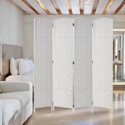 Rose Home Fashion 6 ft Tall Room Divider 4 Panel Folding Privacy Screen, Dark Coffee C8634