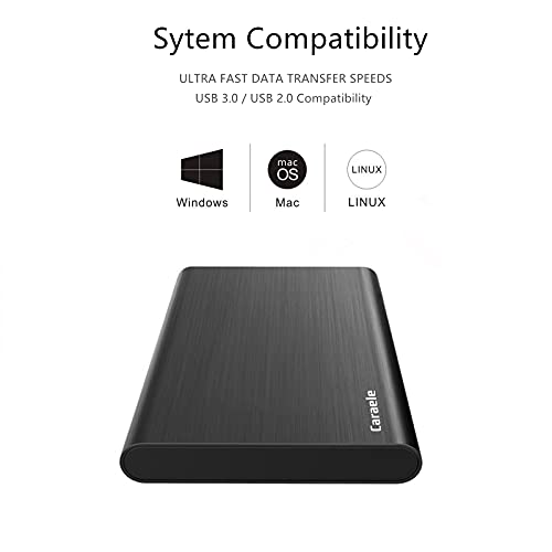 750GB Ultra Slim Portable External Hard Drive USB3.0 for PC, Mac, Xbox, PS4 (Black) C665600
