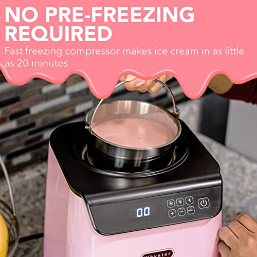 Whynter Ice Cream Maker 2.1 Qt Automatic with Built-In Compressor, Stainless Steel J810