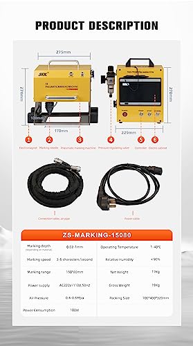 100W Pneumatic Dot Peen Metal Engraving Machine 120x50mm R68031