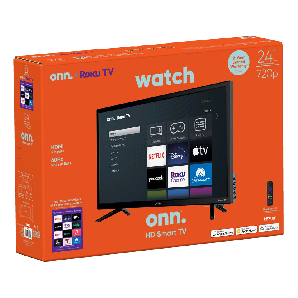 onn. 24" Class HD (720P) LED Roku Smart TV A728