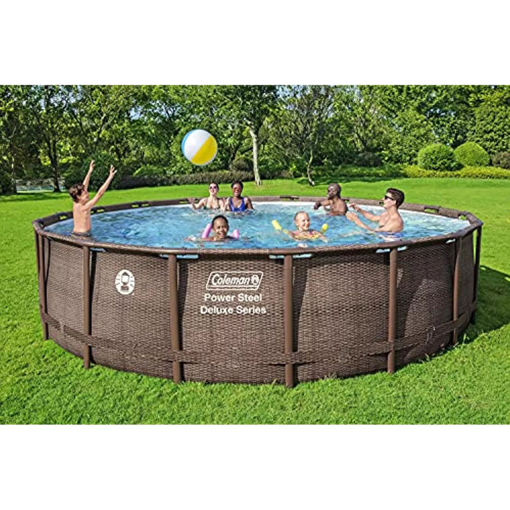Coleman Power Steel 18' x 48" Round Metal Frame Above Ground Pool Set Z746573