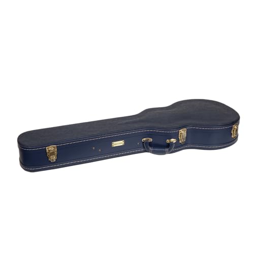 Crossrock Relief Series 335 Guitar Case for ES-335 & Semi-Hollow Electric Guitars, Carved Smoke Blue Finish S516