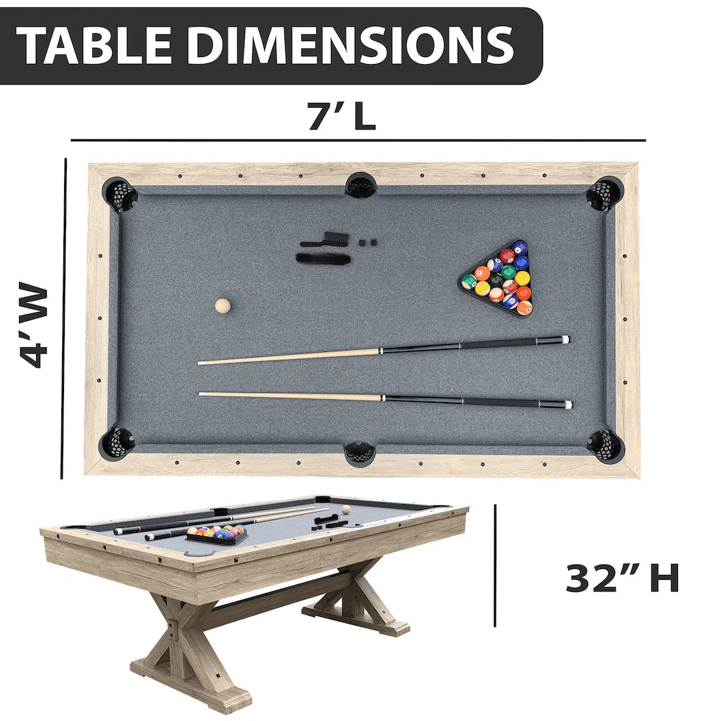 Freetime Fun Rockford 7-ft 3 in 1 Multi Game Pool Table with Dining and Table Tennis Tables F315982