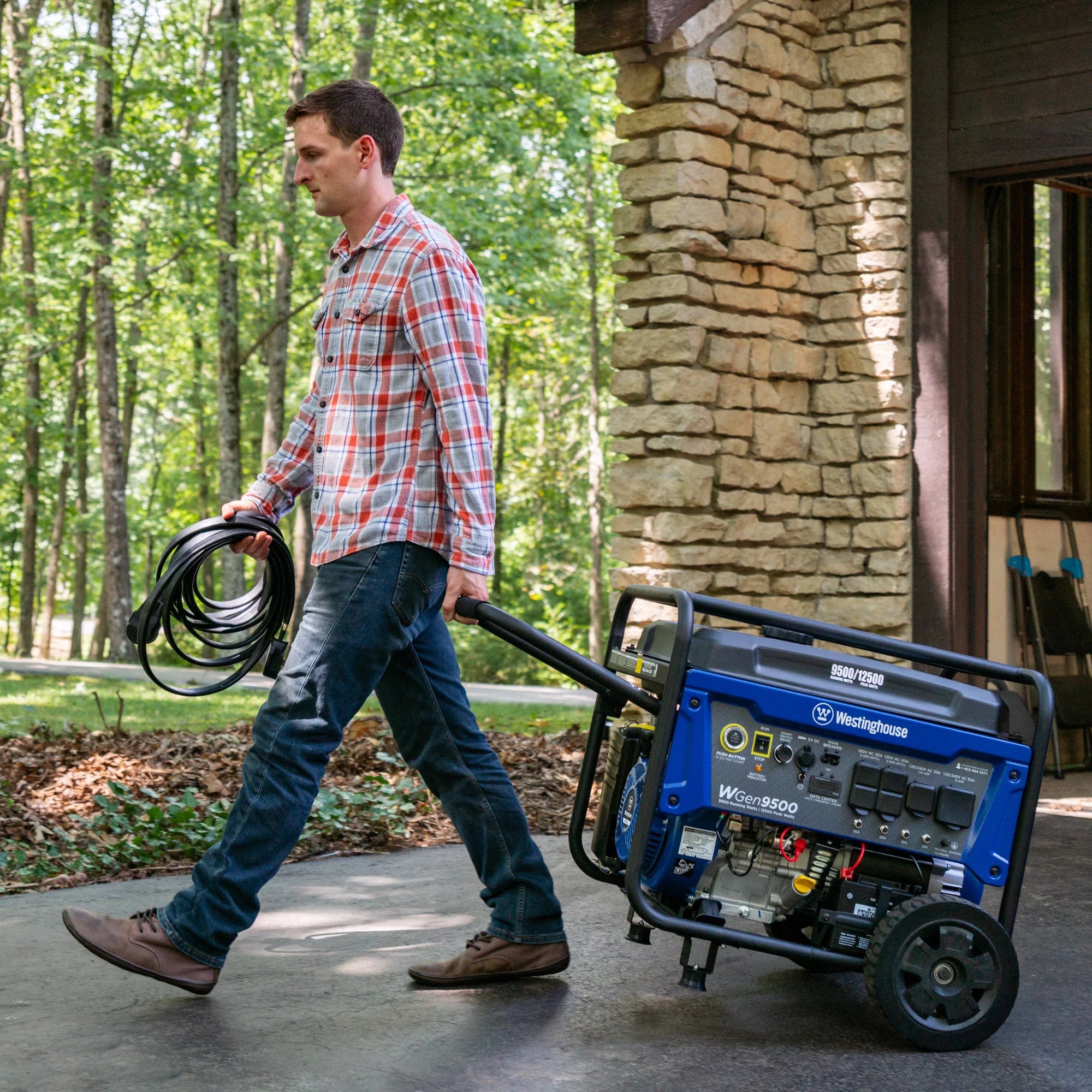 Westinghouse 12,500 Peak Watt Dual Fuel Portable Generator, Gas/Propane Y811