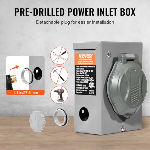 VEVOR 200A Generator Transfer Switch, 48000W Manual Double-Throw, 120/240V, NEMA 3R O290