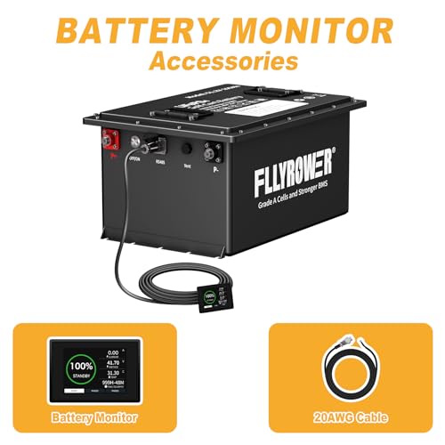 FLLYROWER 12V 100Ah LiFePO4 Battery with BMS for Marine RV Solar I833