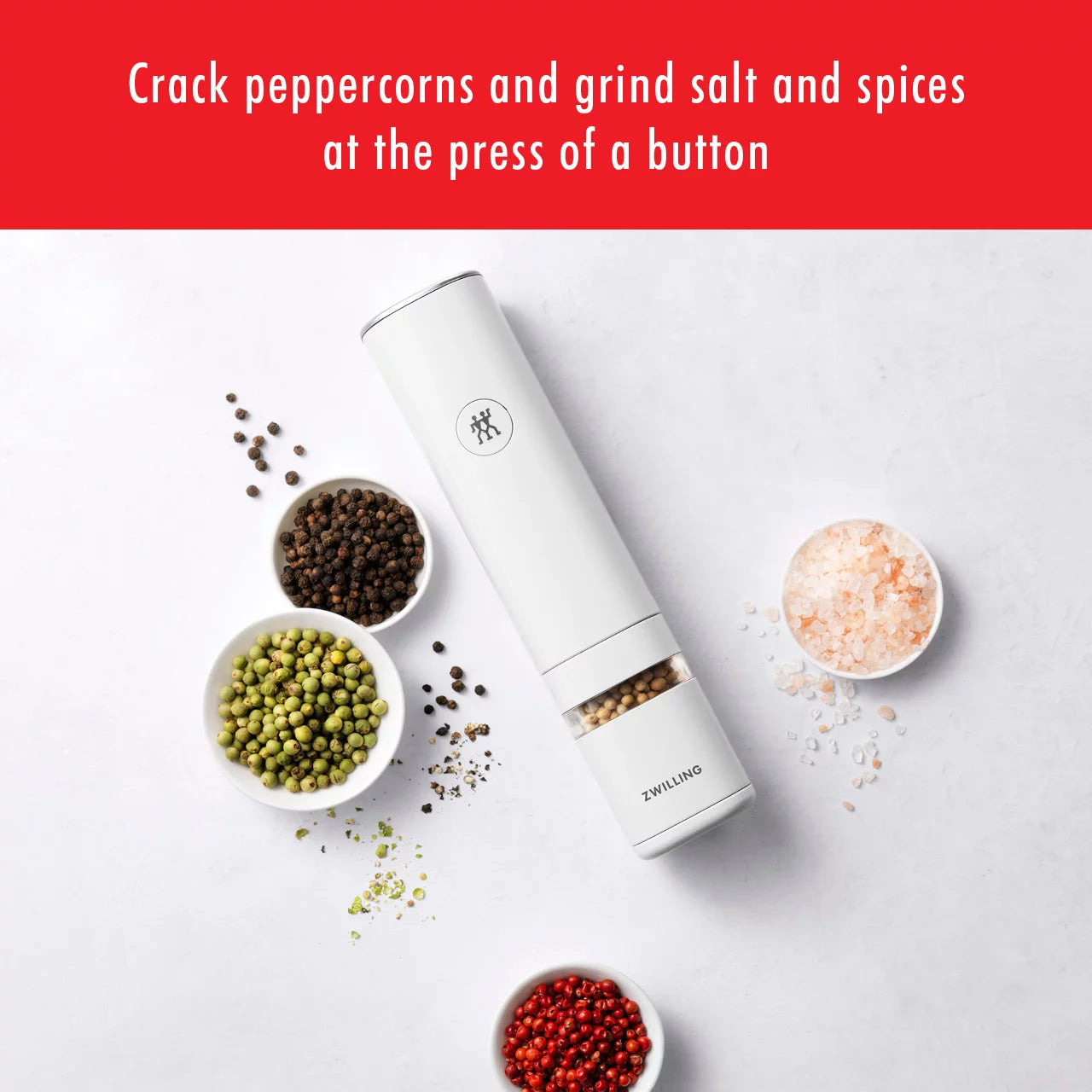 ZWILLING Enfinigy Electric Salt and Pepper Mill, White P408