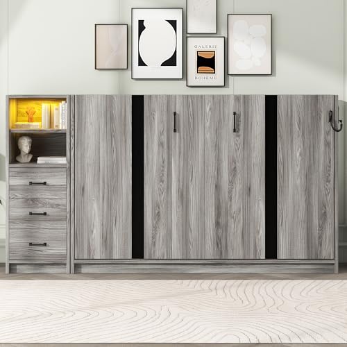 Ball & Cast Queen Murphy Bed Wall Chest with USB and Storage X29201