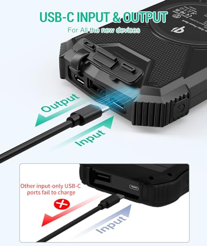 BLAVOR Solar Charger Power Bank 10,000mAh, Wireless, 20W USB-C S38060