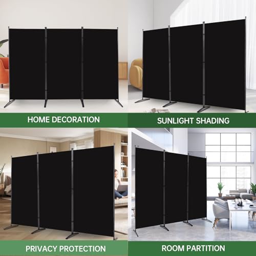 Room Divider Folding Privacy Screens, 3 Panel Portable Partition Q514484