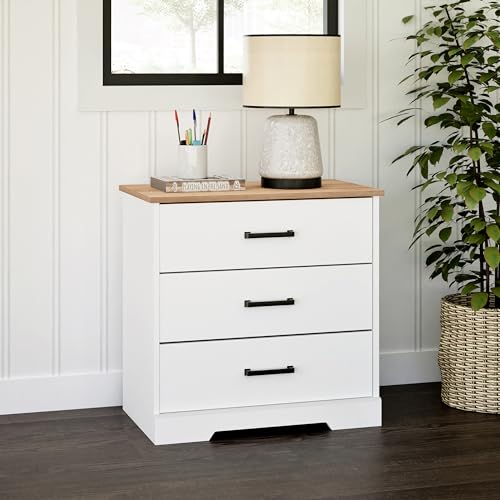 Prepac Sonoma Tall Nightstand with 3 Drawers, Black Q28004