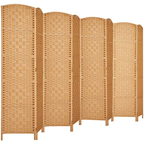 Rose Home Fashion 6 ft Tall Room Divider 4 Panel Folding Privacy Screen, Dark Coffee C8634