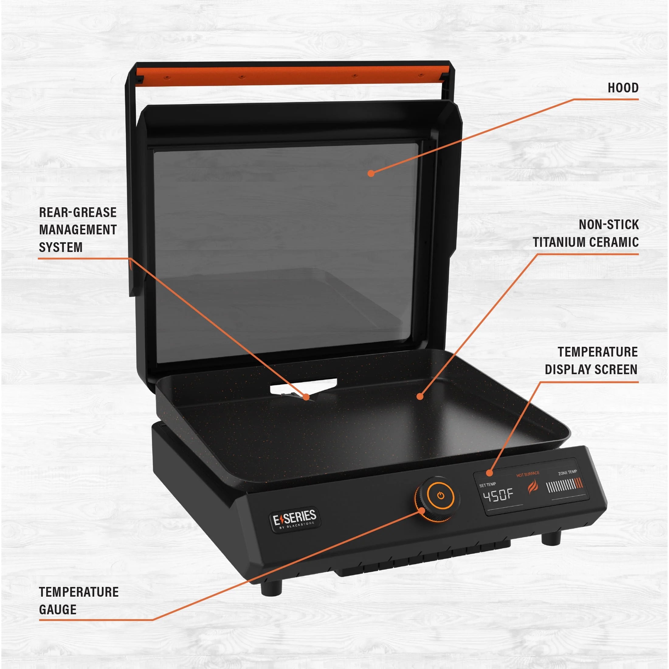 Blackstone E-Series 17 Electric Tabletop Griddle with Hood U592