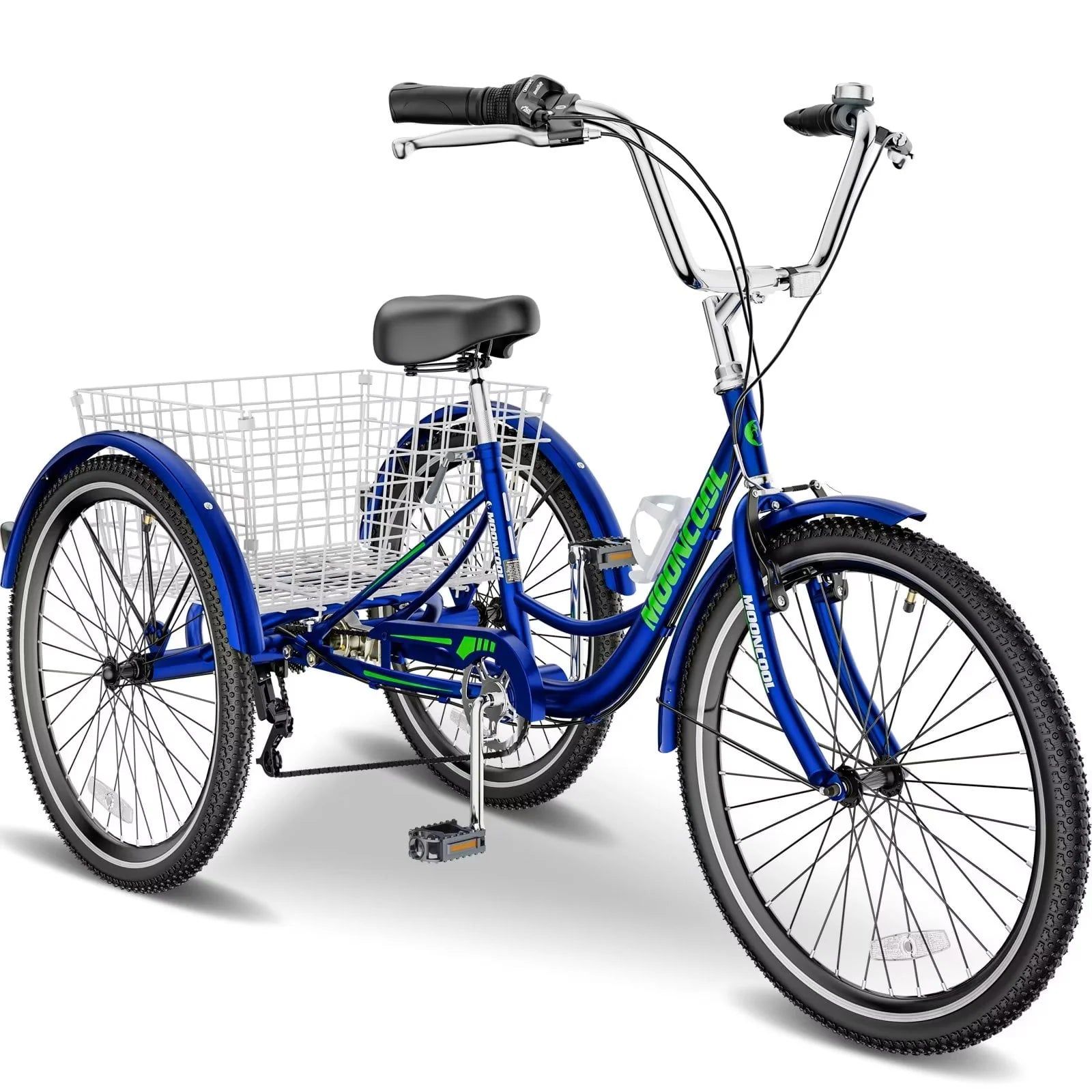 FICISOG 26 Adult Tricycle, 3 Wheel 7 Speed, 450lbs Capacity with Basket X547