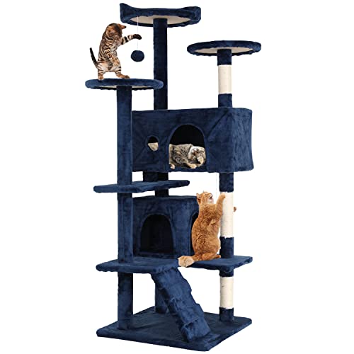 ASHY 54in Cat Tree with Scratching Post for Indoor Cats I993